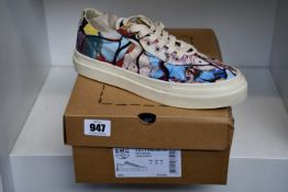 A pair of as new S.W.C & Endless Joy Cracked Earth canvas sneakers (UK 8).