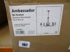 A boxed as new Dar Ambassador eight branch dual mount lighting.