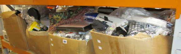 One shelf of miscellaneous items to include IGE WS16 Rotary barrel pumps and general household items