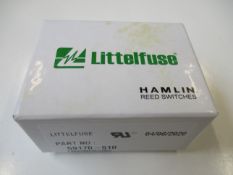A box of two hundred as new Littelfuse Hamlin Reed Switches TRW Sensors (P/N: 59170-510) (Box