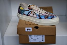 A pair of as new S.W.C & Endless Joy Cracked Earth canvas sneakers (UK 8).