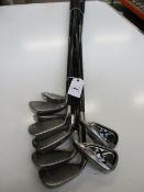 Eight pre-owned Callaway X20 golf clubs (4,5, 6, 7, 8 and 9 irons, sand wedge and pitch).