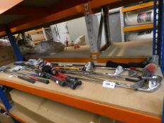 Sixteen pre-owned golf clubs to include Callaway and Mizuno.