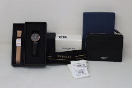 An as new Hackett London wallet together with a Givenchy hair band and an as new Daniel Wellington