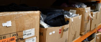 A quantity of assorted as new clothing and related items.