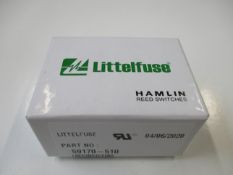 A box of two hundred as new Littelfuse Hamlin Reed Switches TRW Sensors (P/N: 59170-510) (Box