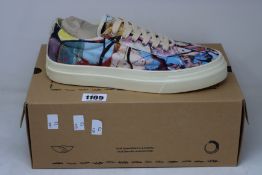 A pair of as new S.W.C & Endless Joy Cracked Earth canvas sneakers (UK 9).