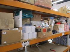 A large quantity of stationery and office supplies to include printer paper, planners, inks,