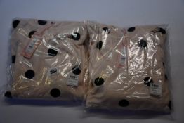 Five as new Boux Avenue pink and black mix velour spot twosie's (All size 8 - RRP £40 each).