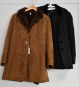 A ladies pre-owned Owen Barry suede/sheepskin coat (14 - Good condition) and a ladies pre-owned