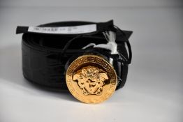 An as new Versace Medusa belt with crystals (Size 100 - RRP £400).