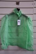 An as new MSGM green silk top (Tag 40).