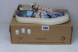 A pair of as new S.W.C & Endless Joy Cracked Earth canvas sneakers (UK 9).