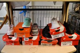 Six pairs of as new toddler Nike trainers; Hurache Run Ultra (UK 4.5), Air Force 1 (UK 2.5), Air Max