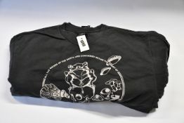 Ten as new The Great Frog London vintage reissue 70's UFO T-shirts in black (XL).