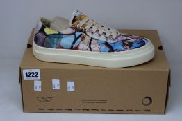 A pair of as new S.W.C & Endless Joy Cracked Earth canvas sneakers (UK 7).