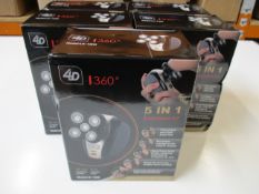 Five boxed 5-in-1 4D washable rechargeable electric head shaver beard hair trimmer clipper USB.