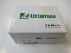 A box of two hundred as new Littelfuse Hamlin Reed Switches TRW Sensors (P/N: 59170-510) (Box