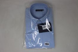 An as new Thom Sweeney casual Oxford button down collar blue shirt (16.5” - RRP £260).