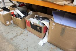 Five boxes of miscellaneous items.