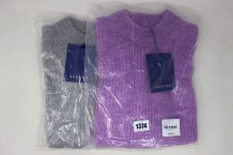 Two as new Resume Amora knit sleeveless sweaters (Both EU 38 - RRP £90 each).