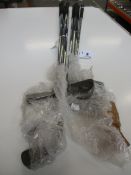 Nine Project X 5.5 Steel Taper Tip iron set shafts in various golf clubs to include 9 iron, wedge