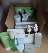 A quantity of Innisfree beauty products to include green tea foam cleanser (5 x 150ml), No Sebum