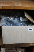 A box containing a quantity of assorted Festo components to include 153132 Threaded-to-Tubes