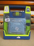A Cardiac Science G3 AED trainer.