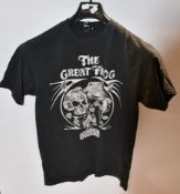 Eight as new The Great Frog London Vintage Reissue 70's Frog and Skull T-shirts in black (M, L).