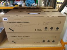 Six boxed as new unbranded cordless power scrubber cleaning brushes.