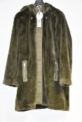 An as new Oui faux fur hooded coat in olive (Size 38 - RRP £399).