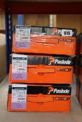 Three Paslode 141210 IM350 2.8mm x 63mm Galv Nails x 3300 with 3 fuel cells (Some damage to boxes).
