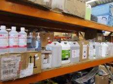 A quantity of assorted hand soaps/sanitizers and related.