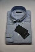 An as new Thom Sweeney casual Oxford button down collar blue shirt (17” - RRP £260).