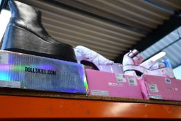 Three pairs of as new Dolls Kill footwear; Current Mood City Stomper platform boots (10M), Sugar