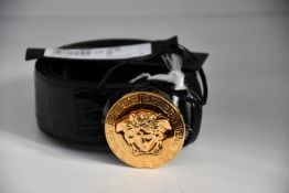 An as new Versace Medusa belt with crystals (Size 105 - RRP £400).