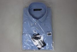 An as new Thom Sweeney casual Oxford button down collar blue shirt (16.5” - RRP £260).