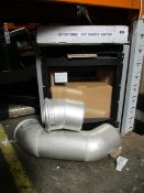 A Kohlangaz Durlston glass fronted balanced flue gas fireplace with brushed steel fret (Requires