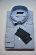An as new Thom Sweeney casual Oxford button down collar blue shirt (16.5” - RRP £260).