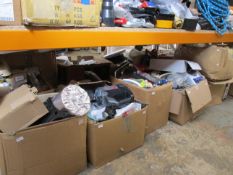 A large quantity of miscellaneous items in six boxes.