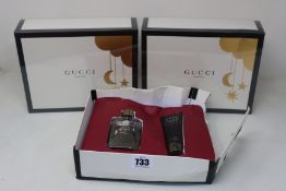 Three as new Gucci Guilty pour homme gift sets (Eau de toilette 50ml and shower gel 50ml, one box