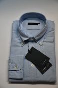 An as new Thom Sweeney casual Oxford button down collar blue shirt (17” - RRP £260).