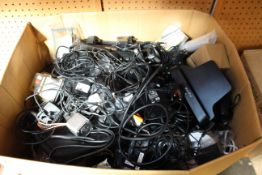 A box of assorted as new and pre-owned small electrical items and accessories (All items sold as