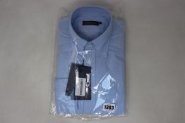 An as new Thom Sweeney casual Oxford button down collar blue shirt (14.5” - RRP £260).