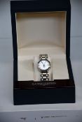 A ladies boxed as new Longines PrimaLuna 30mm watch in silver (RRP £1190).