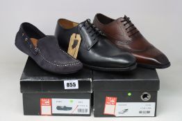 Three pairs of as new Jones Bootmaker shoes (1 x UK 10, 2 x UK 11).