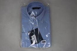 An as new Thom Sweeney casual Oxford button down collar blue shirt (14.5” - RRP £260).