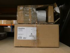 A collection of Dar lighting products to include: one Dauphine Pendent light with copper finish