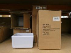 A collection of boxed Dalebrook Melamine catering dishes and risers to include: 6 x Polar White